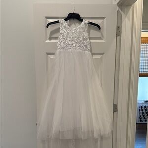 Charming White Floral Flower Girl Dress